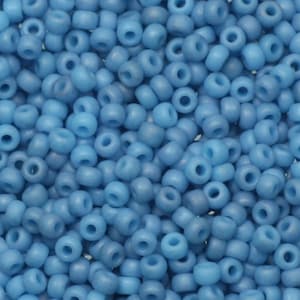 Perline di semi Miyuki 11/0, opaco opaco lustro denim pallido 2074 10g, perline giapponesi, perline azzurre, misura 11/0 2 mm, rocailles rotonde blu