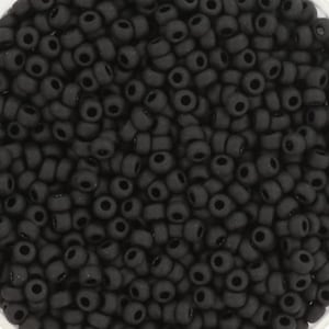 Perline di semi Miyuki da 10 g 11/0, nero opaco opaco 401F, perline giapponesi, perline di colore nero, misura 2 mm, rocailles rotonde nere smerigliate Miyuki
