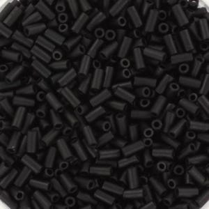Miyuki bugles 3mm, opaque matte black, color 401F, beads from japan, tube shaped beads, long beads, japanese beads