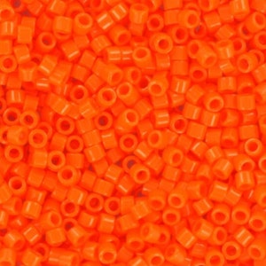 Miyuki Delica beads opaque orange, 5g 11/0 DB722, cylindrical beads, opaque orange Miyuki, color DB 722, Delica orange