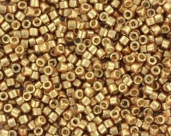 Miyuki Delica beads duracoat galvanized champagne, 5g 11/0 DB 1834, beads for jewelry making, beads from japan, Champagne gold, dark gold