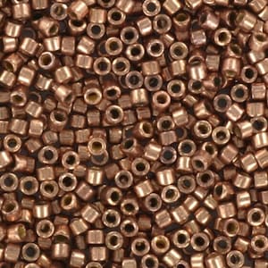 Perline Miyuki Delica duracoat galvanizzate rosa champagne, 5g 11/0 DB 2504, Miyuki Delica marrone chiaro, oro metallizzato, perline giapponesi, perline di semi