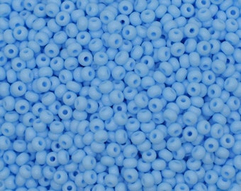 20g Preciosa Ornela opaque light turquoise 63000 seed beads 8/0, bohemian beads, glossy blue beads, size 8 3mm, Bohemian glass