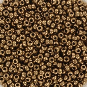 Perline di semi Miyuki bronzo scuro metallizzato misura 11/0 457, rocailles rotonde, perline di semi da 2 mm, perline giapponesi, perline di vetro, perline di bronzo Miyuki