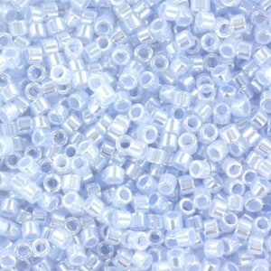 Miyuki Delica beads ceylon sky blue, 5g 11/0 DB 257, opaque blue, light blue beads, Miyuki Delicas DB0257, Miyuki baby blue, pastel blue