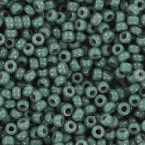 Perline di semi Miyuki da 10 g 11/0, duracoat opaco eucalipto 4481, perline giapponesi, rocailles verde scuro, misura 2 mm, perline Miyuki verde acqua