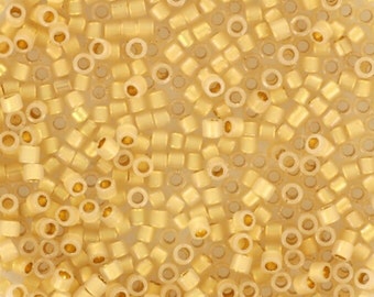 Miyuki Delica beads 24kt gold lined opal, 5g 11/0 DB 230, beads for jewelry making, japanese beads, cylindrical beads, gold plated Miyuki