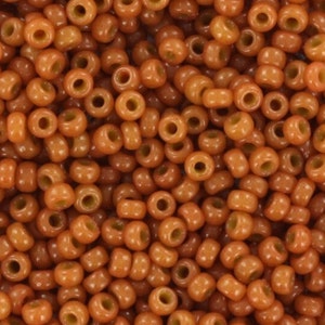 Perline di semi Miyuki da 10 g 11/0, duracoat opaco cedro 4457, perline giapponesi, perline arancioni, misura 2 mm, perline arancioni Miyuki