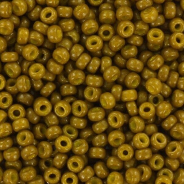 10g Miyuki seed beads 11/0, duracoat opaque spanish olive 4491, japanese beads, brown beads, size 2mm