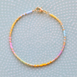 Colorful beaded bracelet mixed beads, dainty bracelet Miyuki Delica, birthday gift for best friend, friendship bracelet, rainbow bracelet