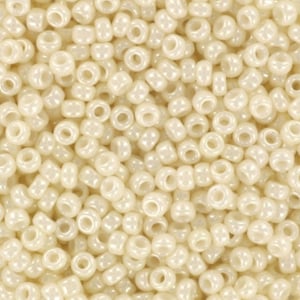 Perline di semi Miyuki da 10 g 11/0, crema ceylon 594, perline giapponesi, perline crema, misura 2 mm, perline di semi bianco sporco, rocailles Miyuki crema, beige