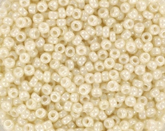 10g Miyuki seed beads 11/0, ceylon cream 594, japanese beads, cream beads, size 2mm, off white seed beads, Cream Miyuki rocailles, beige