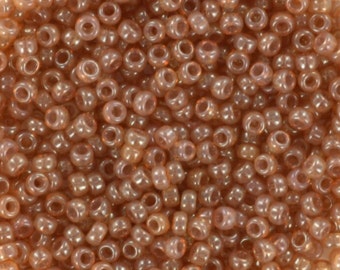 Miyuki seed beads 11/0, ceylon translucent peony 2371 10g, japanese beads, light brown beads, size 2mm, beige round rocailles caramel