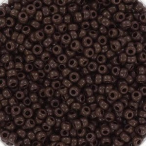 10g Miyuki seed beads 11/0, opaque chocolate brown 409, japanese beads, dark brown beads, size 11 2mm, glossy brown, small seed beads