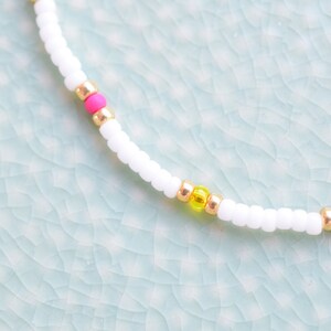 White bead bracelet, thin bracelet dainty, simple bracelet mixed beads, birthday gift for best friend, friendship bracelet, small gifts image 2