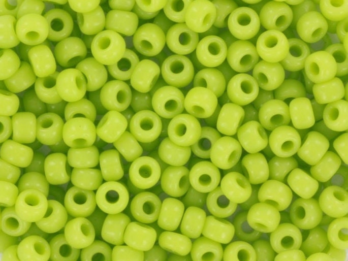 10g Miyuki Seed Beads 8/0, Opaque Chartreuse 416, Japanese Beads