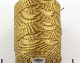 5 mètres de cordon perlé en C-lon beige, 0,5 mm, cordon en macramé marron clair, cordon en nylon micro macramé, fil kumihimo, fil C Lon ocre