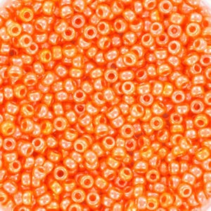 Perline Miyuki 11/0, lustro opaco arancione chiaro 423, perline giapponesi da 10 g, perline di vetro arancione, misura 2 mm, rocailles arancioni, Miyuki arancione
