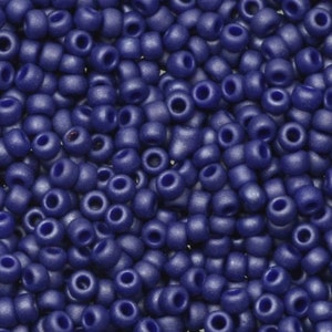 Perline di semi Miyuki 11/0, opaco lucido cobalto 2075 10g, perline giapponesi, perline blu scuro, misura 11/0 2 mm, rocailles rotonde blu