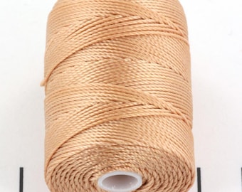 5 mètres de cordon en C-lon 0,5 mm gingembre, corde en macramé marron clair, corde en nylon micro macramé, fil kumihimo, fil C Lon beige