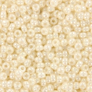 Perline di semi Miyuki 11/0, perla avorio antico Ceylon 592, perline giapponesi da 10 g, perline crema, misura 2 mm, perline bianco sporco, crema chiara lucida Miyuki