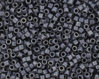 Contas Miyuki Delica, bronze fosco, 5g 11/0 DB301, contas cilíndricas, cinza fosco, cor 301, cinza escuro, preto metálico fosco Miyuki