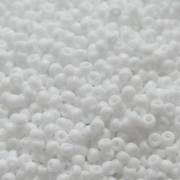 10g Miyuki Rocailles opak weiß Größe 8/0 402 0402, Perlen aus Japan, uniforme Perlen runde Rocailles, hochwertige Perlen