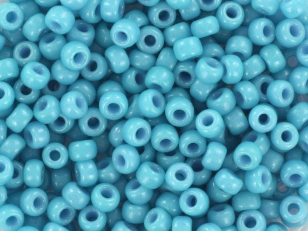 10g Miyuki Seed Beads 8/0, Duracoat Opaque Nile Blue 4478