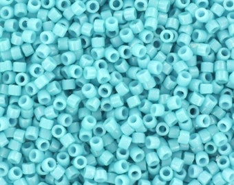 Miyuki Delica beads duracoat opaque nile blue, 5g 11/0 DB2128, cylindrical beads, size 1.6mm, turquoise blue Miyuki, aqua blue DB 2128