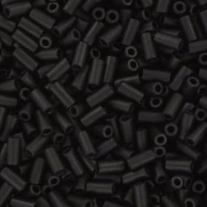 Miyuki bugles 3 mm, nero opaco opaco, colore 401F, perle dal Giappone, perle a forma di tubo, perle lunghe, perle giapponesi