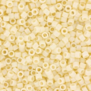 Miyuki Delica beads opaque matte ab dark cream, 5g 11/0 DB883, cylindrical beads, opaque cream Miyuki, color DB 883, Delica off white