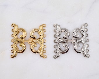 Cierre multifilamento para joyería, cierre chapado en oro de 7 hilos, cierre chapado en rodio, cierre Elegant Elements, cierre de 43 x 34 mm, cierre de gancho