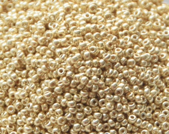10g Miyuki seed beads duracoat galvanized pale gold size 11/0 5101, beads from japan, round rocailles, high quality beads, small gold beads