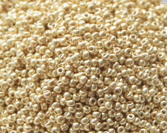 10g Miyuki seed beads duracoat galvanized pale gold size 11/0 5101, beads from japan, round rocailles, high quality beads, small gold beads