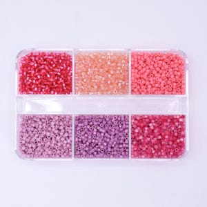 Set di perline Miyuki Delica rosa, kit per perline da 6 colori, 3 grammi per colore, set di perline rosa, kit per la creazione di gioielli, scatola portaoggetti per perline