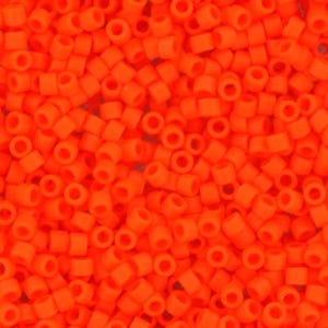 Miyuki Delica beads opaque matte orange, size 11/0 color DB 752, Japanese beads, cylindrical beads, Miyuki DB752