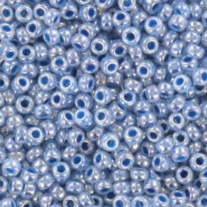 Perline di semi Miyuki da 10 g 11/0, blu cielo scuro ceylon 545, perline giapponesi, perline blu, misura 11 2 mm, perline luster, perline blu Miyuki