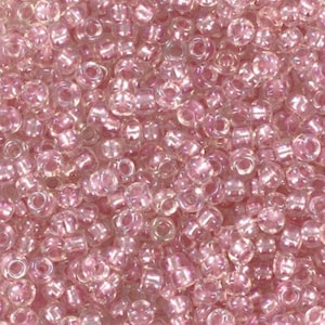 10g Miyuki seed beads 11/0, fancy lined soft pink 3639, japanese beads high quality, transparent pink rocailles, size 2mm, inside color