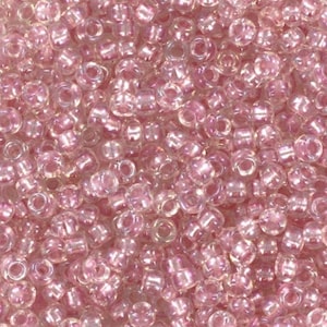 10g Miyuki seed beads 11/0, fancy lined soft pink 3639, japanese beads high quality, transparent pink rocailles, size 2mm, inside color