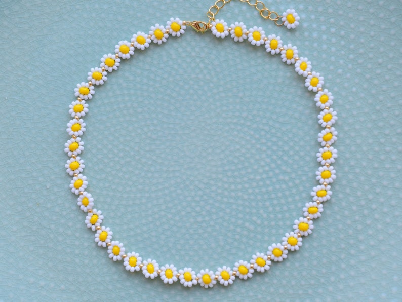 Beaded Necklace for Women Daisy Chain Flower Necklace Etsy