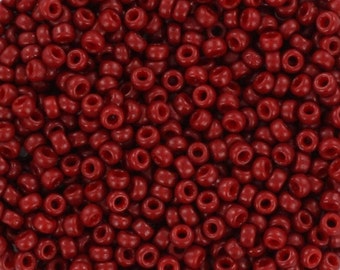 Miyuki seed beads 11/0, Duracoat opaque jujube red 4469, 10g japanese beads, dark red glass beads, size 2mm, round rocailles, red brown