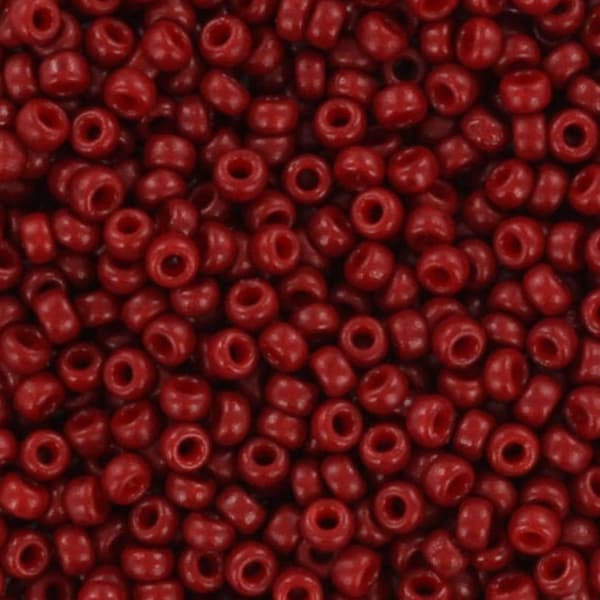 Miyuki seed beads 11/0, Duracoat opaque jujube red 4469, 10g japanese beads, dark red glass beads, size 2mm, round rocailles, red brown