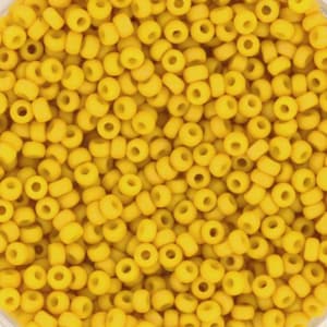 Perline di semi Miyuki 11/0, canarino opaco opaco 2311 10g, perline giapponesi, perline giallo senape, misura 2 mm, rocailles rotonde giallo opaco