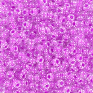 Perline di semi Miyuki da 10 g 11/0, viola luminoso lilla 4303, perline giapponesi, Miyuki viola, misura 11 2 mm, rocailles rotonde, colore interno cristallo