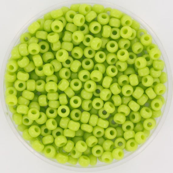 10g Miyuki Seed Beads 8/0, Opaque Chartreuse 416, Japanese Beads