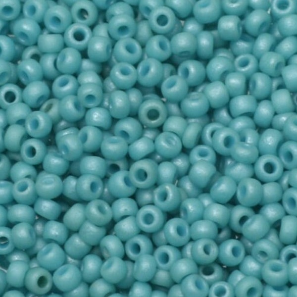 Miyuki seed beads 11/0, opaque matte luster turquoise blue 2029 10g japanese beads, color blue rocailles, size 11 2mm, Miyuki blue beads