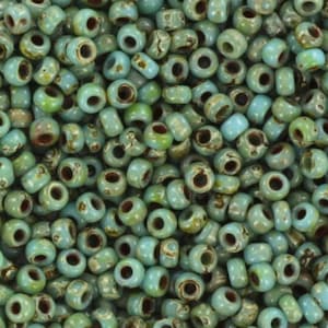 Perline di semi Miyuki 11/0, blu turchese picasso opaco 4514 10g, perline giapponesi, perline piccole da 2 mm, perline di semi turchesi marmorizzati