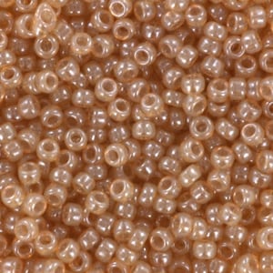 Perline di semi Miyuki 11/0, gelsomino traslucido Ceylon 2370 10g, perline giapponesi, perline marrone chiaro, misura 2 mm, rocailles rotonde beige caramello