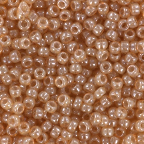 Miyuki seed beads 11/0, ceylon translucent jasmine 2370 10g, japanese beads, light brown beads, size 2mm, beige round rocailles caramel