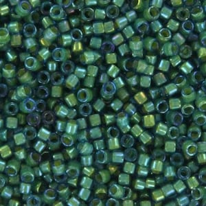 Miyuki Delica Perlen fancy lined fichte, 5g 11/0 DB2381, Zylinderperlen, transparent grün Miyuki, Farbe DB 2381, dunkelgrün